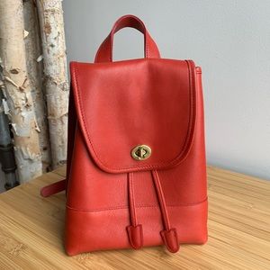 Coach VTG Daypack No. 9960 Red Leather Small Backpack